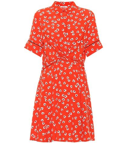 Ganni Silvery Crêpe Printed Dress