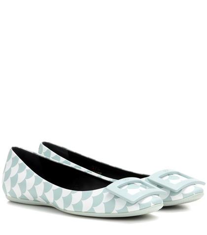 Roger Vivier Gommette Scallops Printed Leather Ballerinas