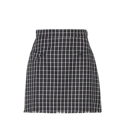 Roland Mouret Checked Wool Skirt