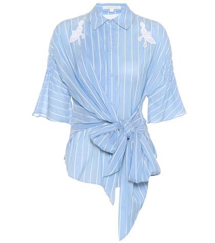 Attico Striped Cotton And Silk Top