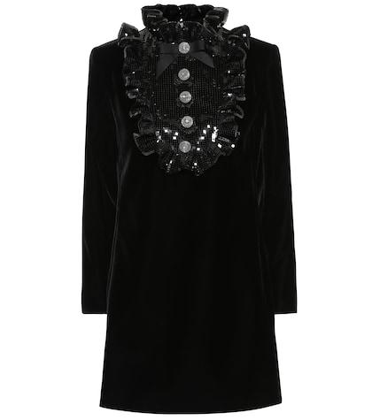 Saint Laurent Sequined Velvet Minidress