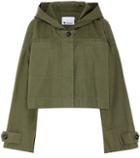 T By Alexander Wang Garment-washed Cotton Hooded Crop Jacket