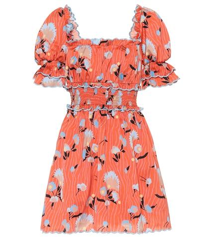 Self-portrait Floral Smocked Crêpe Minidress