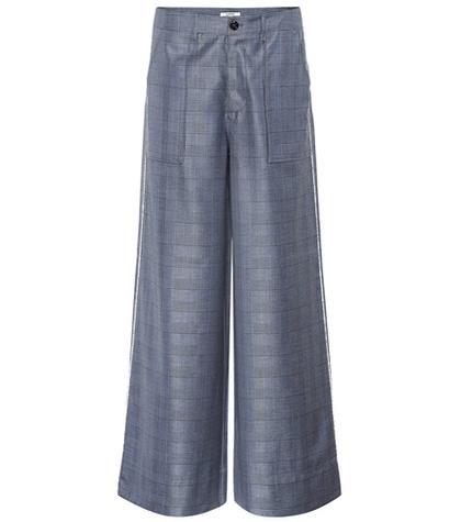 Ganni Merkel Silk And Wool-blend Pants