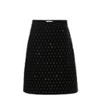 Ganni Embellished Velvet Skirt