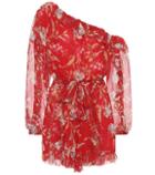 Mcq Alexander Mcqueen Silk One-shoulder Playsuit