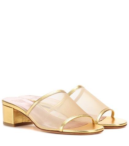 Miu Miu Sophie Mesh Leather Sandals