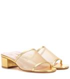 Miu Miu Sophie Mesh Leather Sandals