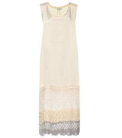 Jil Sander Crochet-trimmed Midi Dress