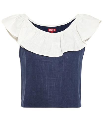Staud Anchor Linen-blend Top