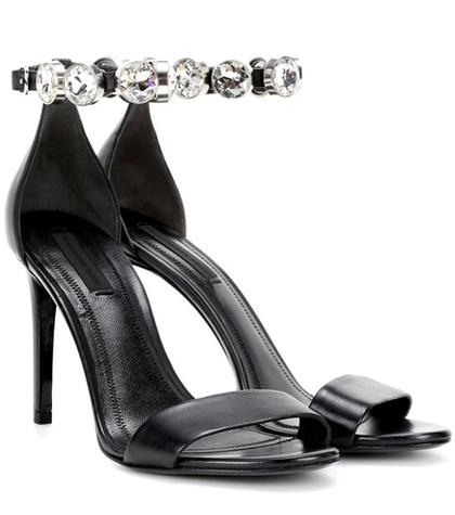 Charlotte Olympia Brynn Crystal-embellished Leather Sandals