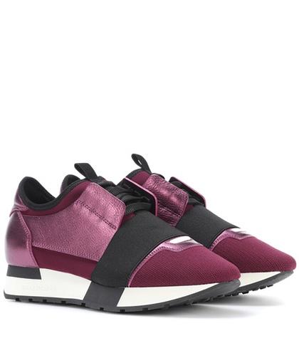 Fendi Race Runner Metallic Leather Sneakers