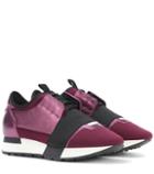 Fendi Race Runner Metallic Leather Sneakers