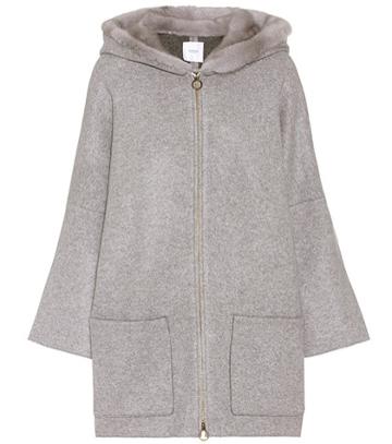 Opening Ceremony Jerfed Mink-trimmed Cashmere Coat