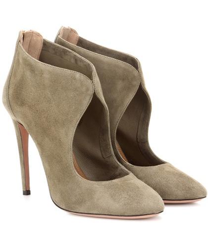 Aquazzura Ella 105 Cut-out Suede Ankle Boots