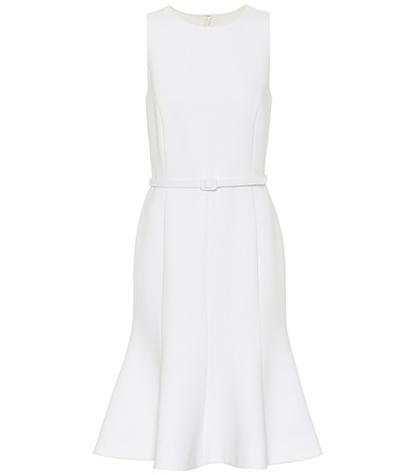 Oscar De La Renta Belted Crêpe Dress