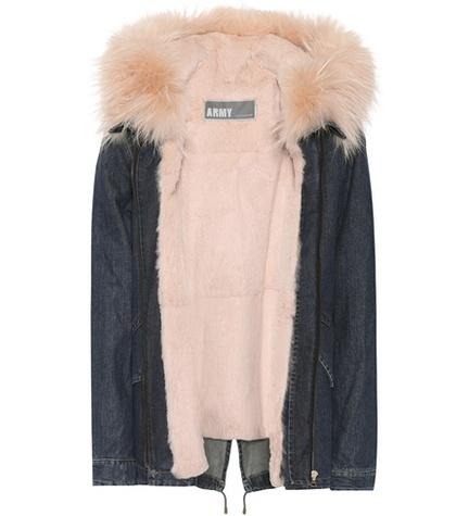 Vetements Fur-trimmed Denim Parka