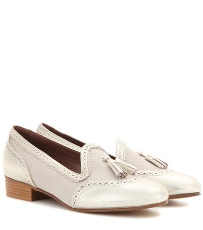 Tabitha Simmons Billie Leather-trimmed Fabric Loafers