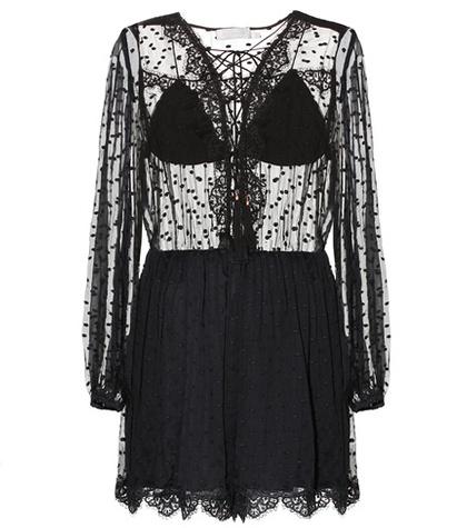 Zimmermann Oleander Lattice Embroidered Silk Playsuit