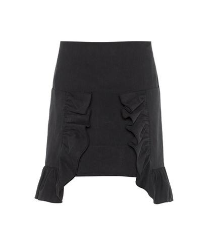 Marni Ruffled Cotton Twill Miniskirt