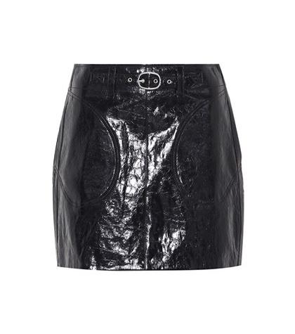 Valentino Toni Belted Leather Miniskirt
