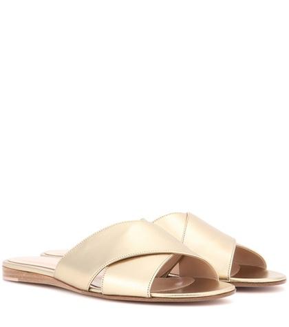 Gianvito Rossi Metallic Leather Sandals