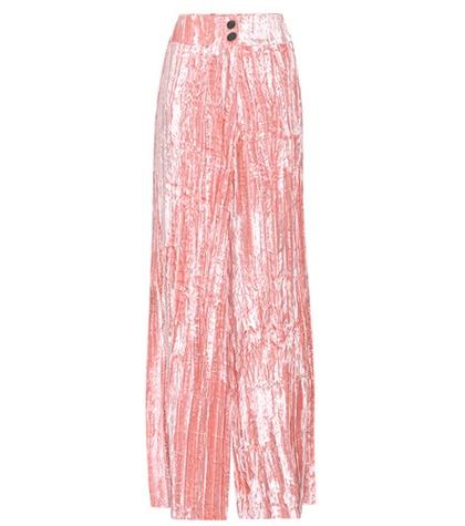 Rejina Pyo Beatrice Crushed-velvet Trousers