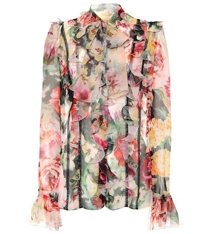 Dolce & Gabbana Floral Silk-blend Blouse