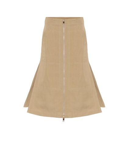 Msgm Cotton And Silk Twill Skirt