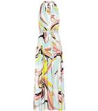 Emilio Pucci Beach Printed Jersey Halter Maxi Dress