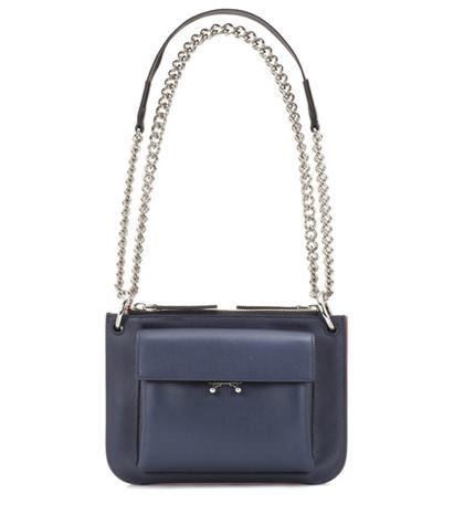 Marni Pocket Bandoleer Leather Shoulder Bag