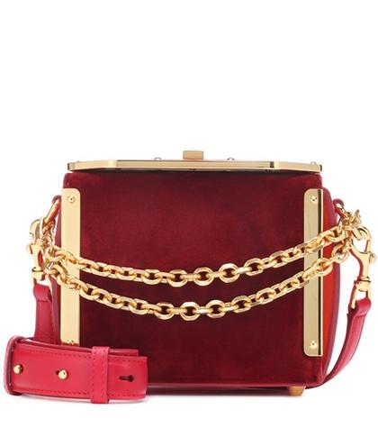 Alexander Mcqueen Box 16 Velvet Shoulder Bag