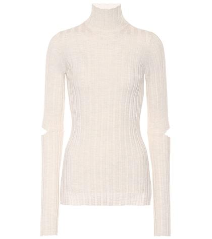 Helmut Lang Ribbed Turtleneck Wool Sweater
