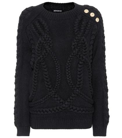 Balmain Wool Cable-knit Sweater