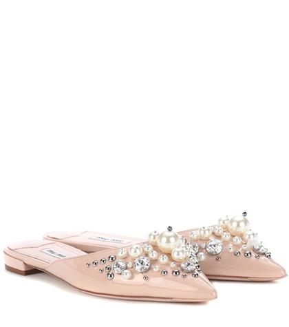 Miu Miu Exclusive To Mytheresa.com – Embellished Slippers