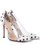 Aquazzura Plexi Polka-dot Leather Pumps