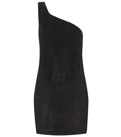 Saint Laurent Suede One-shoulder Minidress