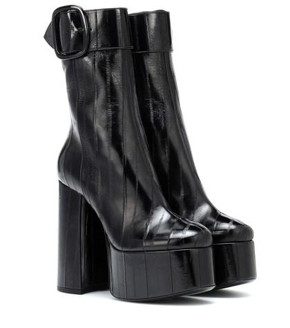 Saint Laurent Billy Eel-skin Plateau Ankle Boots
