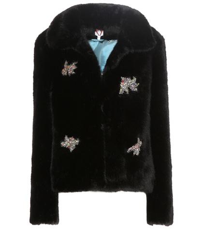 Shrimps Little Star Embellished Faux Fur Coat