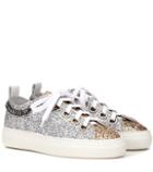 N21 Glitter And Leather Sneakers