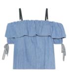 Miu Miu Chambray Off-the-shoulder Top