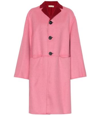 Self-portrait Reversible Wool And Cashmere Coat