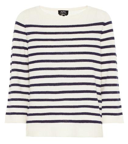 A.p.c. Claudine Striped Merino Wool Sweater