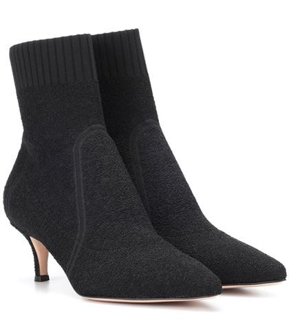 Gianvito Rossi Stretch Bouclé Ankle Boots