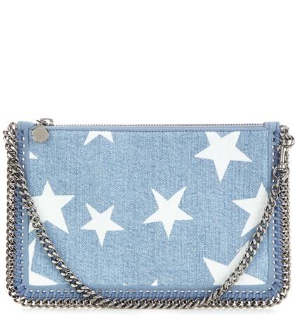 J Brand Falabella Printed Denim Clutch