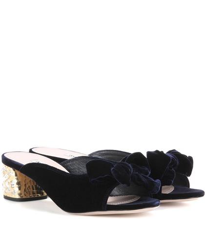 A.p.c. Embellished Velvet Sandals