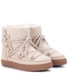 Inuikii Curly Flower Shearling Ankle Boots