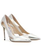 Jimmy Choo Vienna 100 Embellished Metallic Leather Pumps
