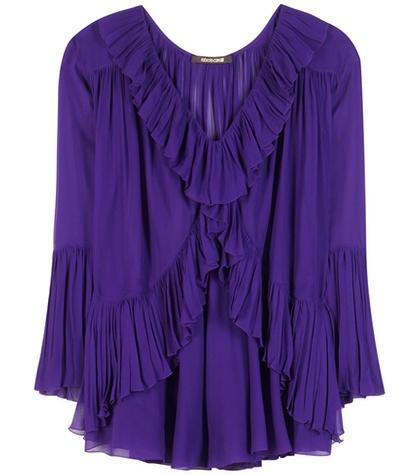Roberto Cavalli Ruffled Silk Blouse