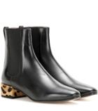 Francesco Russo Calf Hair-embellished Leather Chelsea Boots